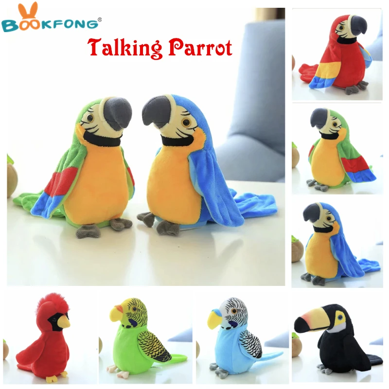 

Dropshipping 1pc Electric Talking Parrot Pet Plush Toy Learn To Speak Record Educational Animal Parrot Children Stuffed Toy Gift