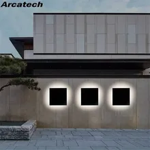 Светодиодный водонепроницаемый настенный светильник на открытом воздухе, Квадратный светодиодный настенный светильник для сада, светильник для прохода, наружный настенный светильник для балкона, алюминиевый светильник ing NR21