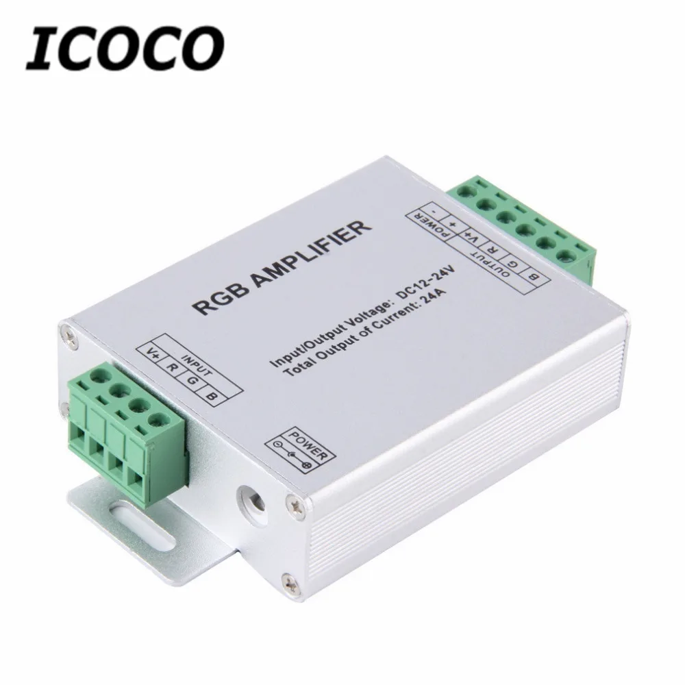 2017 1 шт. Лидер продаж светодиодный RGB усилитель 24A контроллер DC12 24V для 5050 3528