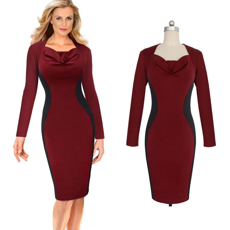 Dames Kleding Jurk Blazerjurk Vrouwen Mode Tweekleurig Patchwork