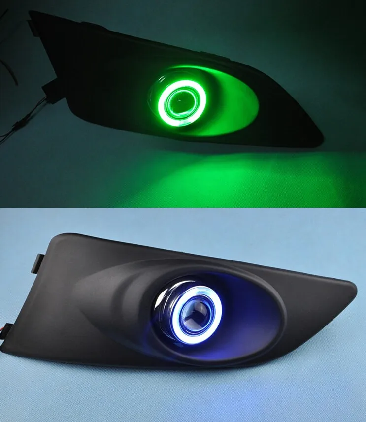 Инновационный COB или светодиодный Ангел глаз дневной ходовой светильник+ галогенный противотуманный светильник объектив проектора для chevrolet aveo sonic