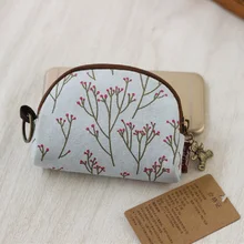 Canvas flower printing women mini font b wallets b font font b children b font small
