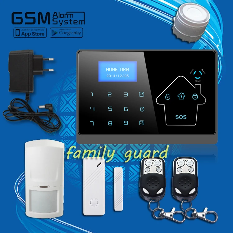 Free Shipping Guard IOS Android APP Remote control Touch Screen Keypad Wireless GSM PSTN Home Security