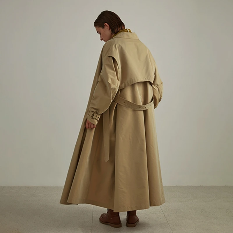 Женский плащ Тренч IRINAW118 FW оверсайз с длинным рукавом и поясом цвета хаки 2018|Плащи