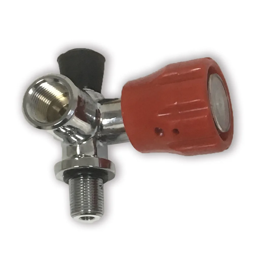 PCP винтовки клапан, красный измеренный Пейнтбольный клапан, клапан SCBA для сжатого воздуха углеродного волокна цилиндр 4500 Psi M18* 1,5 резьба-V