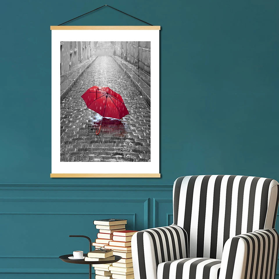 Print-Canvas-Modern-Paris-Tower-Wall-Art-Umbrella-Letter-Painting-Solid-Wood-Hanging-Scrolls-Poster-Home (2)