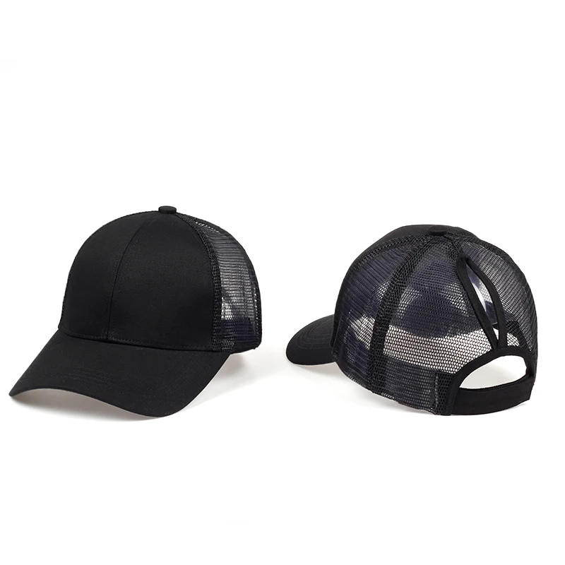 

2018 High Quality Women Ponytail Caps Messy Buns Trucker Plain Baseball Cap Fashion Snapback Sports Hat