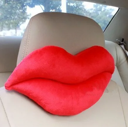 Автомобильное сиденье для шеи ремень подголовник колодки красный большие губы форма Nap подголовник милый автомобильный затылочный - Название цвета: Red Lips