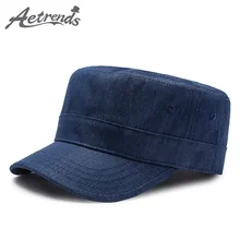 [AETRENDS] темно-синяя джинсовая хлопковая армейская Кепка для мужчин и женщин, модные военные кепки на плоской подошве, шляпа бренда Gorra militar Z-6627