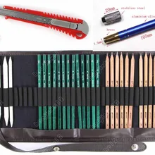 26 шт. эскиз рисунок набор инструментов Roll Up пенал 26 точилка для карандашей Extender Ножи паер pen оптом B