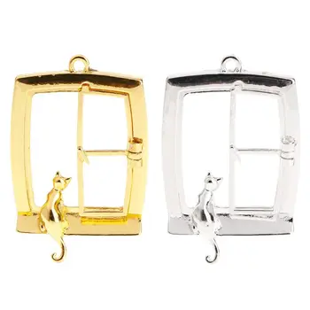 

Metal Frame UV Epoxy Resin Crafts Tools DIY Jewelry Making Pendant Necklace Cat Sit Window Gold Handmade Gifts Charms Bez
