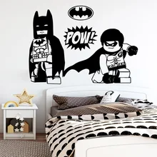Горячая лего Наклейки на стены Бэтмен Наклейки на стены s виниловый декор для детской комнаты виниловые наклейки Декор виниловые художественные наклейки muur стикеры s лего