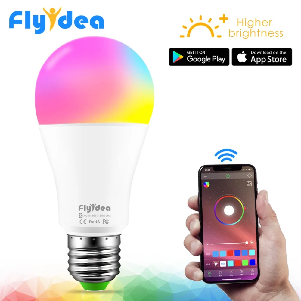 

Smart LED Wireless Bluetooth Light Bulb E27 10W RGB Color Changing Lights Adjustable AC 85-265V APP Control IOS/Android Lampada