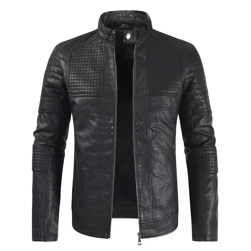 

Mens Leather Jacket Spring Autumn Men's Casual Washed Motorcycle PU Leather Jacket Coat Male clothes jaqueta de couro Outerwear