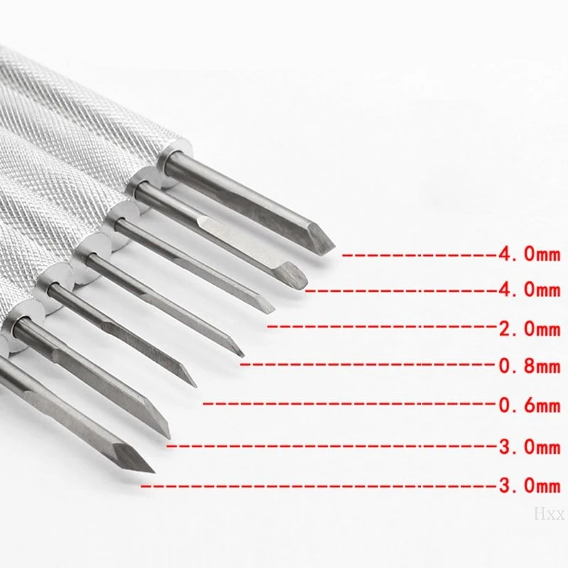 

7Pcs Wood Carving Knife Tools Set Mini Walnut Engraving Aluminum Engraver Supply Hxx