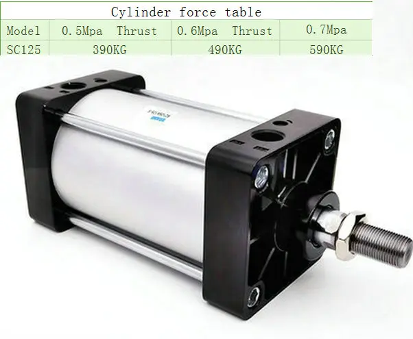 SC125 Тип стандартного цилиндра SC125X25 /50/75/700/125/150/175 тактный пневматический цилиндр |