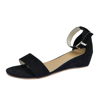 

Womens Lady Roman Shoes Buckles Wedges Ankle Strap Sandals Summer Nice Cage Closed Toe Gladiator Sandals Comfort Female Shoes