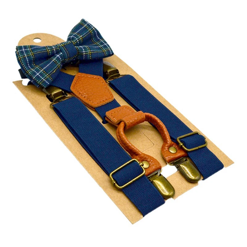 1 предмет, Детские эластичные подтяжки и галстук-бабочка, комплект одежды для мальчиков Детский костюм с галстуком-бабочкой для мальчиков регулируемый пояс с y-образной спинкой - Цвет: F