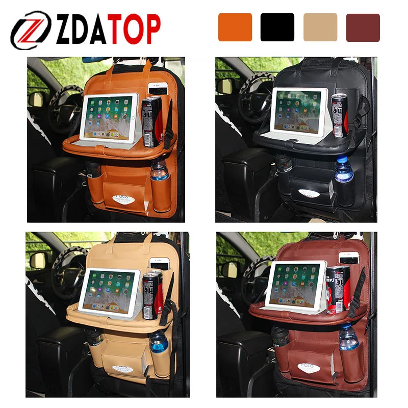 

Car Seat Storage Bag Universal&Stable Hanging Bags 4 Colors Auto Multi-pocket Leather Pad Cups Storage Holder Bag Foldable Shelf