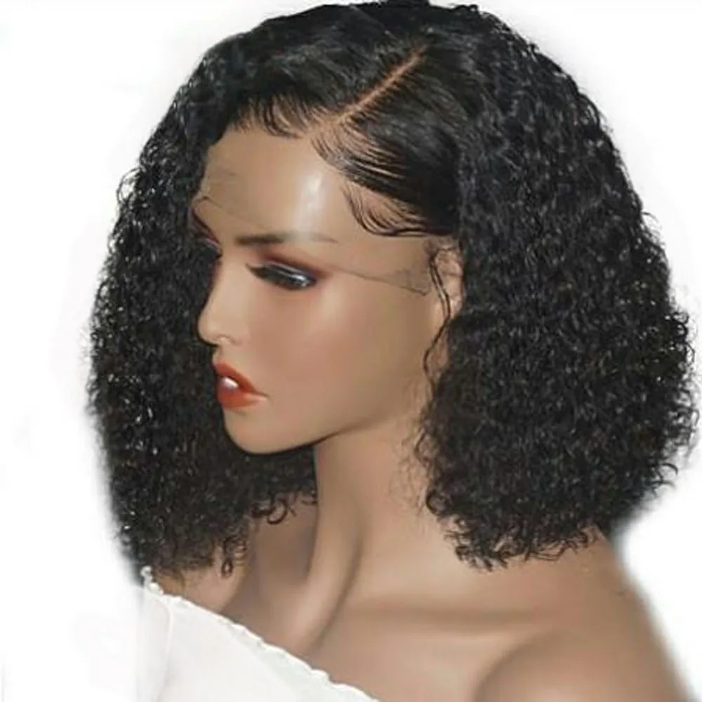 

13x6 Deep Wave Lace Front Wigs Prepluckced Lace Short Bob Human Hair Wigs For Women Black Brazilian Bob Wigs Remy Hair