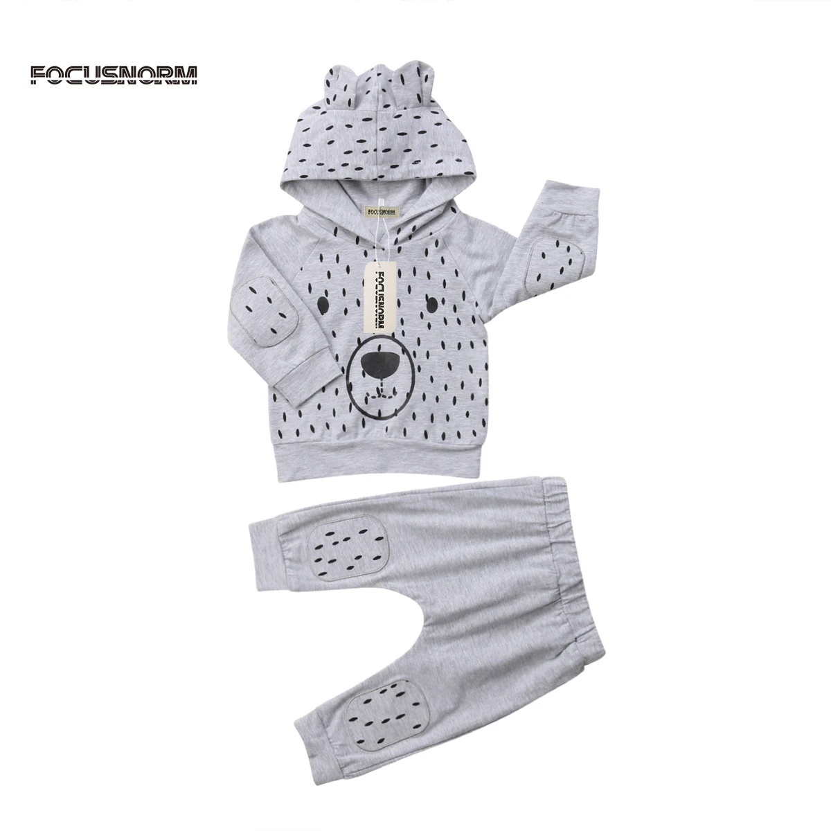 

2018 Brand New Newborn Toddler Baby Boys Girls Cotton Hooded Tops Sweatshirt Long Pants Outfits Clothes 0-24M