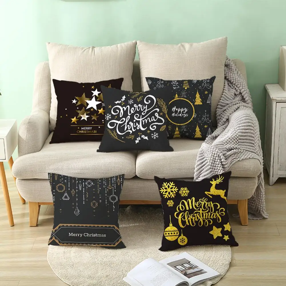 

40# Nordic Chrismas Snowflake Elk Star Pillow Case Cushion Cover Office Home Sofa Decor 45*45 cm