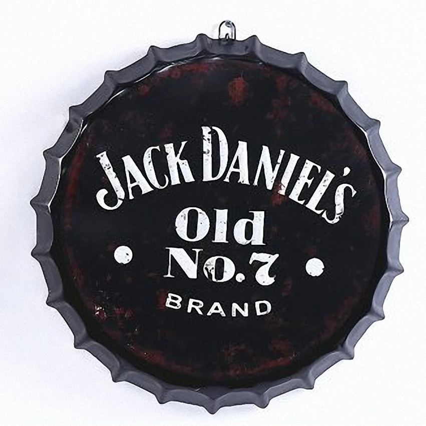 

JACK DANIEL'S OLD NO. 7 3D Beer Cover Tin Sign Logo Plaque Vintage Metal Painting Wall Sticker Iron Sign Bar KTV Cafe Decor