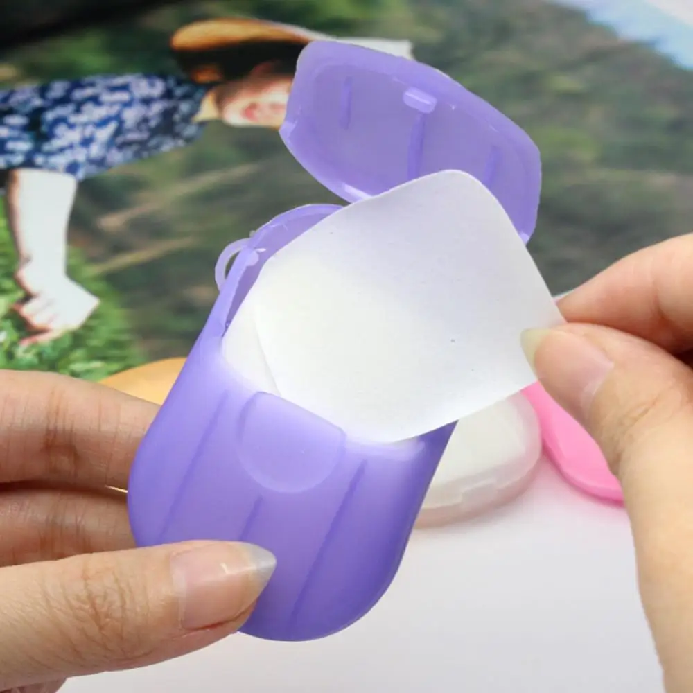 

New 1 Box Portable Washing Hand Bath Slice Sheets Scented Foaming Paper Soap Bathing set
