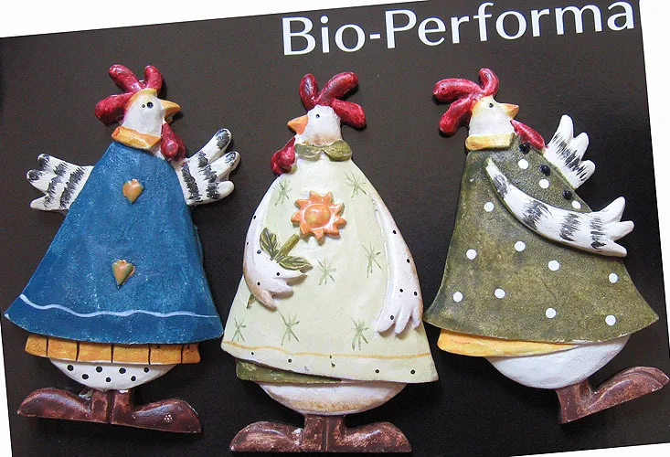 

European American country rural Resin Magnet 4pcs coloured drawing Cartoon Cock Fridge Magnet Free Shipping