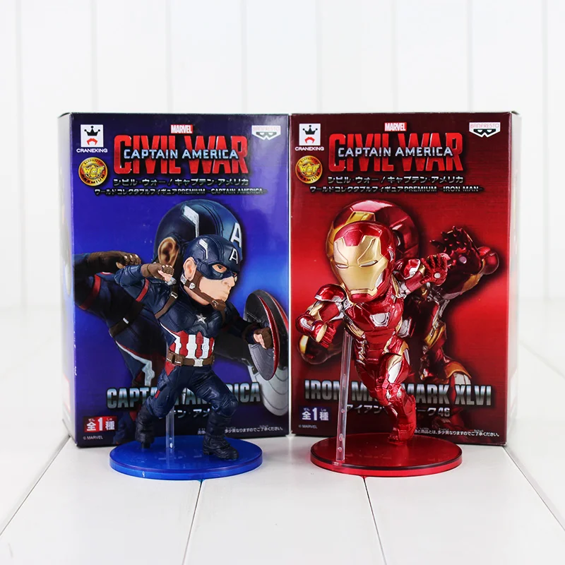 

12cm Captain America Civil War Captain America Iron Man MK46 PVC Action Figure Toy Collection Model Toy