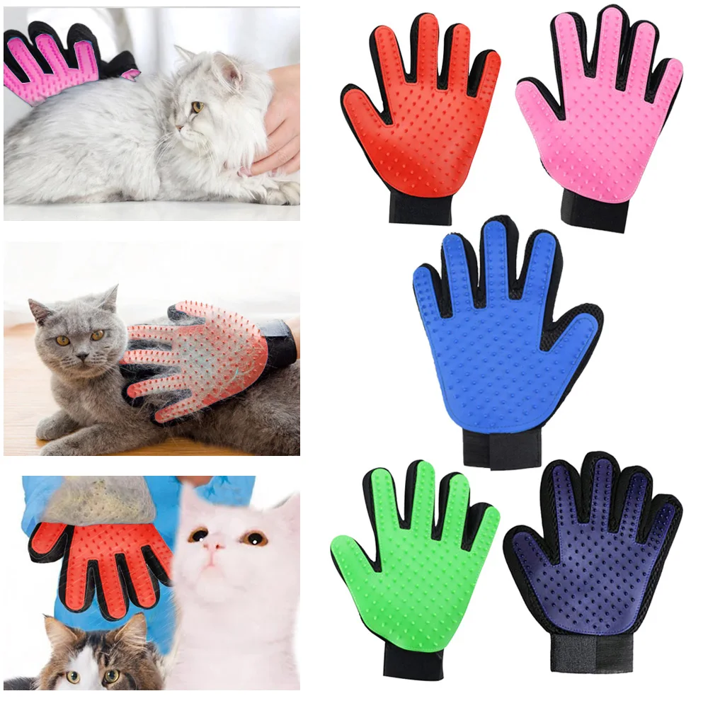 Силиконовая перчатка для удаления кошачьей шерсти, для домашних животных, собак, Deshedding, гребни для ухода за шерстью животных, щетка для ванны, массажные перчатки для ухода за кошками, товары для домашних животных