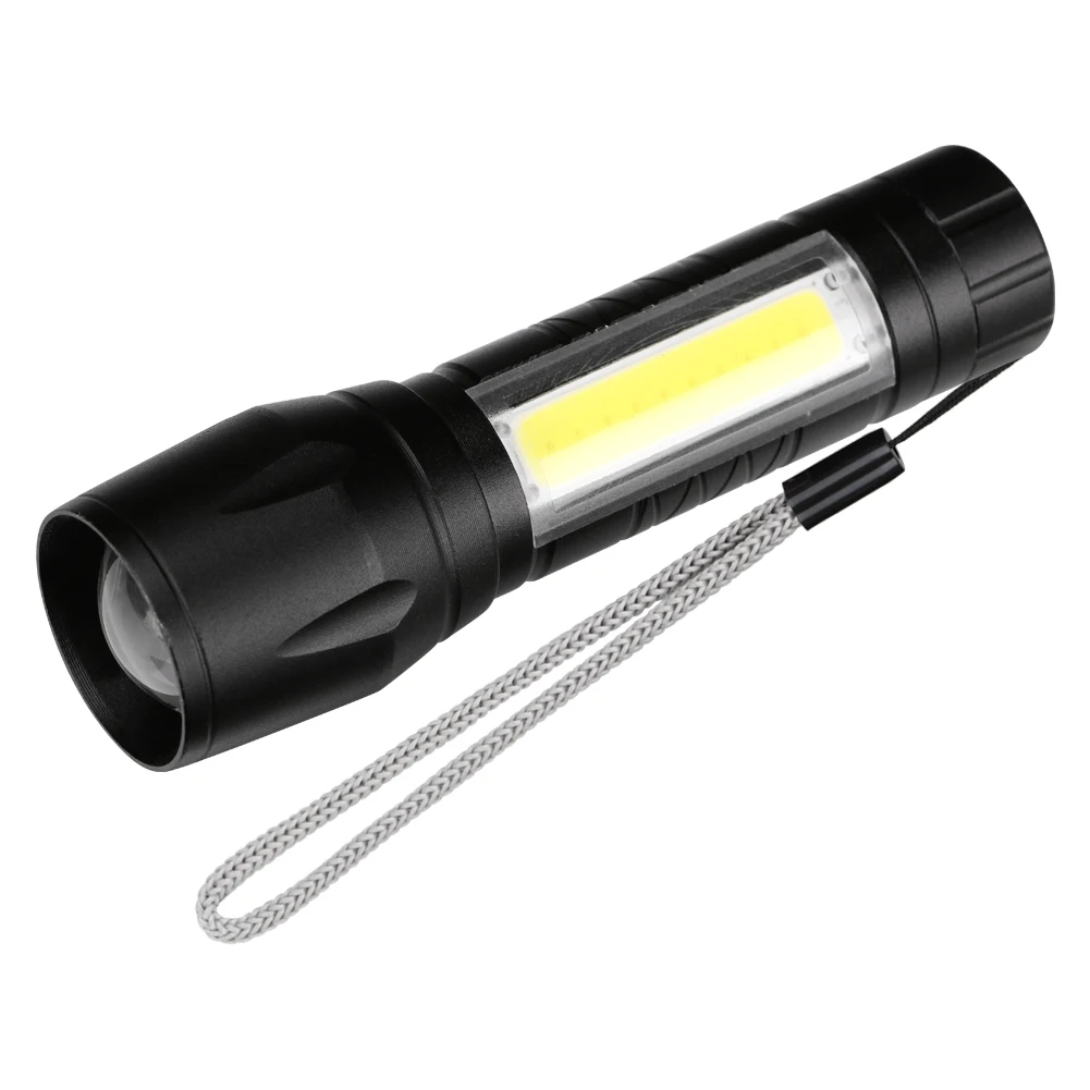Мини COB светодиодный фонарик Портативный 4 режима масштабируемый фокус фонарик использовать батарею аа водонепроницаемый в жизни освещение фонарь