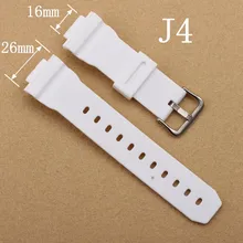 16mm Blanc Bracelet Bandes De Caoutchouc De Silicone Pour Montres EF Remplacer Électronique Montre-Bracelet Bande Montre de Sport Sangles 16 MM