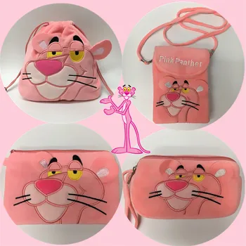 

Candice guo forest animal pink panther leopard plush coin package handbag purse pencil storage phone bag toy gift pencilbag 1pc