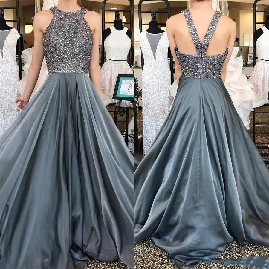 modern-grey-african-prom-dress-long-2019-high-neck-beaded-top-zipper-a-line-floor-length-formal-evening-gown-homecoming-cocktail-party-wear