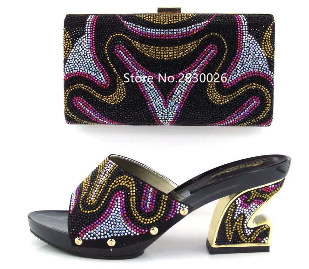 women shoe and bag to match set good material Italian shoe with