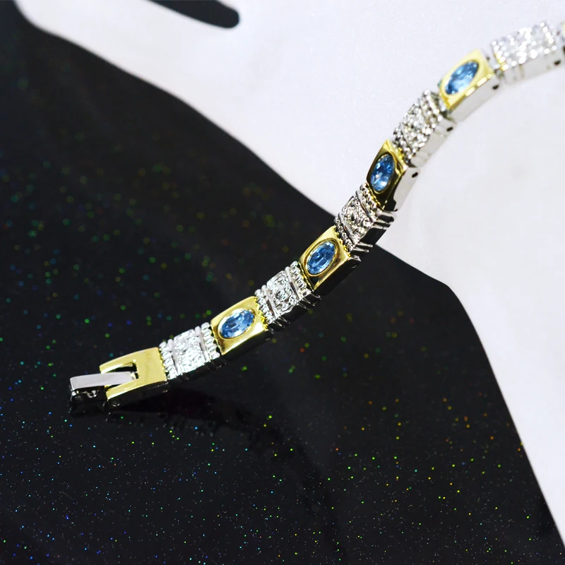 Vivari модный богемский магнитный браслет для женщин синие камни «кошачий глаз» Серебряная пластина подарок ювелирные изделия дамские Модные Браслеты Шарм