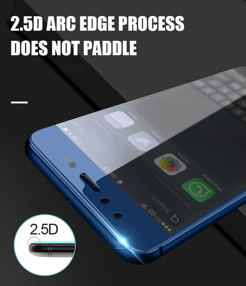 TOMKAS For Huawei Honor 9 Glass Screen Protector Frame Tempered Film Scratch Proof For Huawei P8 Lite 2017 Honor 9 8 Lite Glass