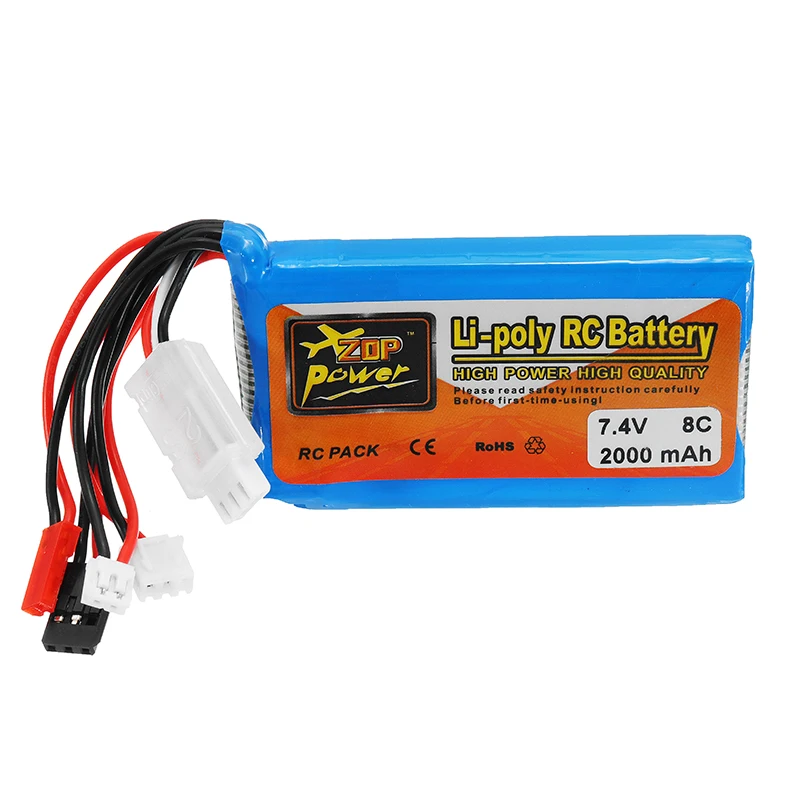 2 шт. ZOP Power 7 4 в 2000 мАч 8C Lipo батарея для Frsky ACCST Taranis Q X7 передатчик RC модель самолета