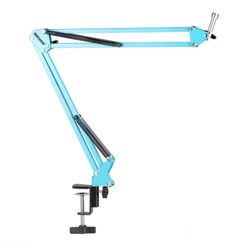 

UKINGMEI NB-35 31.5"/80cm Studio Recording Microphone Suspension Boom Scissor Arm Stand with Clip&Table Mounting Clamp (Blue)