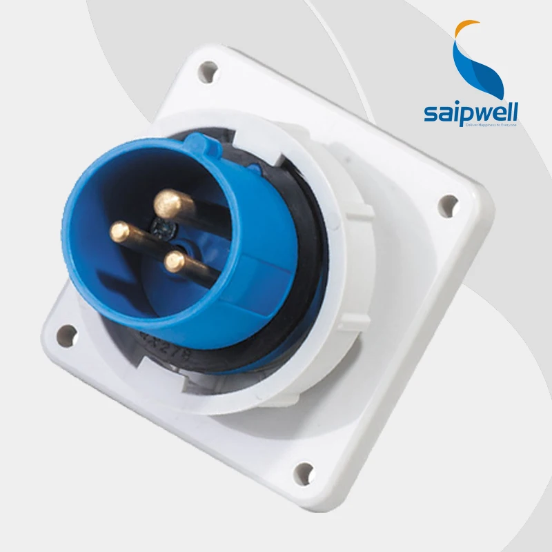 

16A 110V 3P (2P+E) connector industrial weatherproof socket wall mounted Splash Proof IP67 EN / IEC 60309-2 type SP826