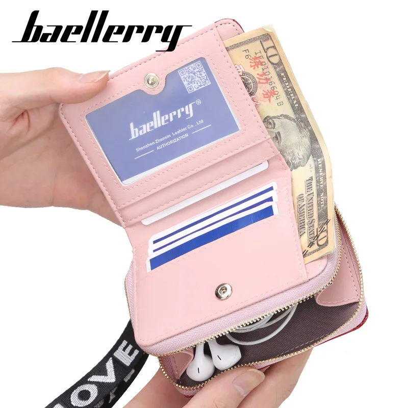 Baellerry Модные женские кожаные бумажники голографические бумажники женские маленькие бумажники для карт на молнии портмоне держатель для карт