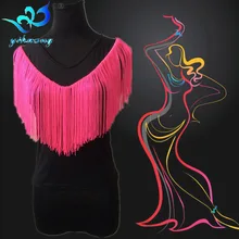 Envío Gratis traje de baile latino blusas mujeres salón baile camiseta salsa rumba samba Tango baile Top flecos traje Tops