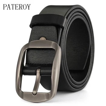 

[PATEROY] Vintage Style Pin Buckle Cow Genuine Leather Belts For Men High Quality Mens Belt Cinturones Hombre Male Free Shipping