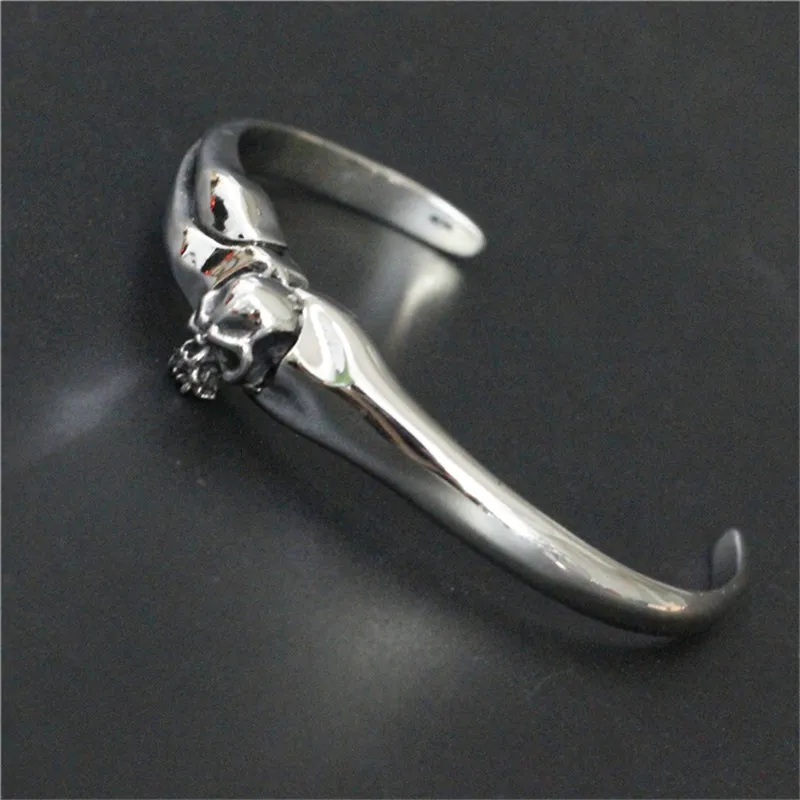 

1pc Support Drop Ship Polishing Skull Unisex Bracelet 316L Stainless Steel Cool Fashion Bracelet Bangle
