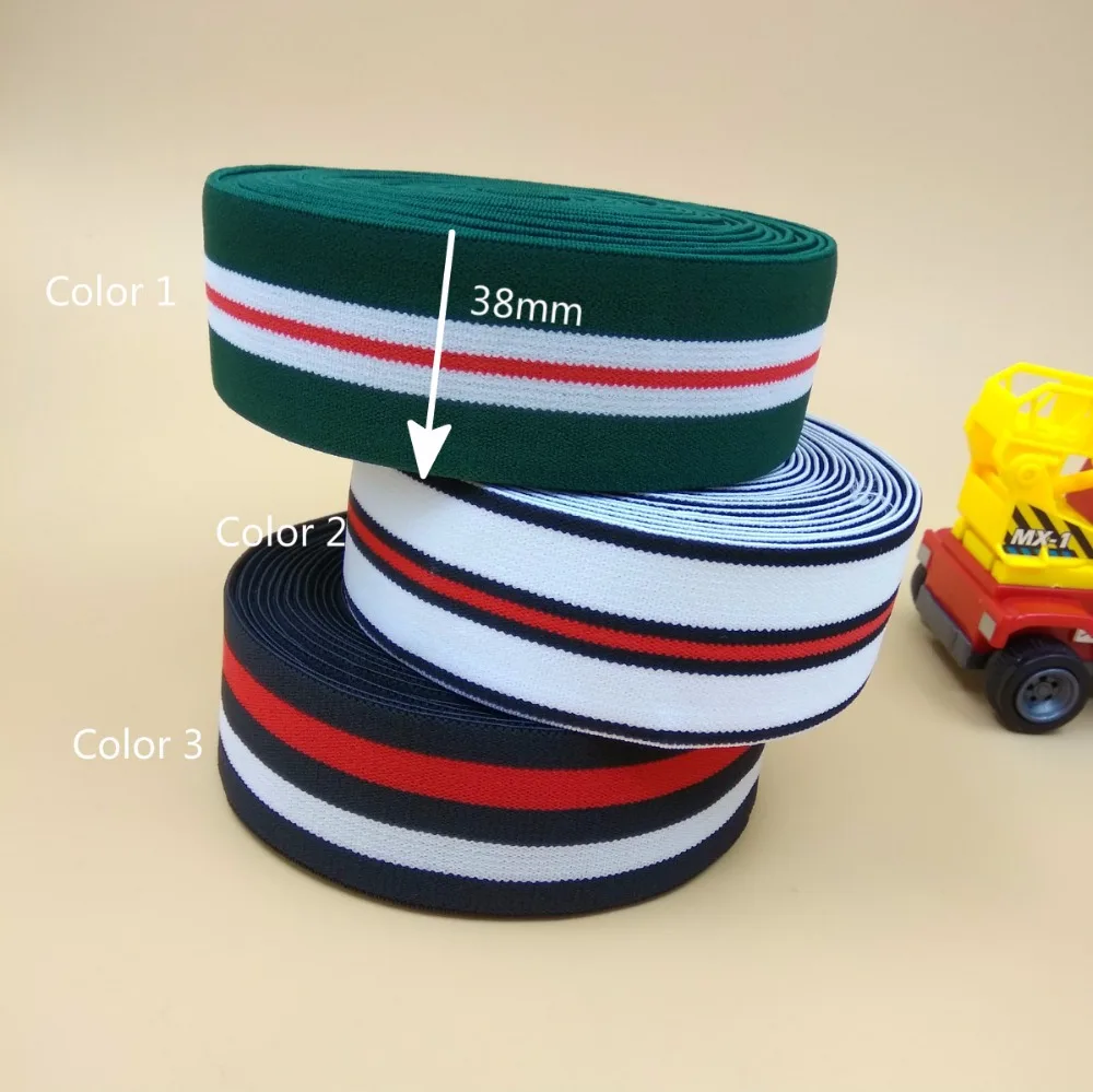 

New 1.5" 38MM Width Soft Elastic Bands Webbing 5 Meters Sewing For DIY Decor Clothes Bags Dress Shoes Accessories Accept Custom