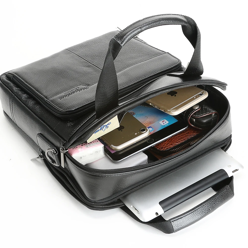 MEIGARDASS Genuine Leather Business Briefcase Men Travel Shoulder Messenger Bags Male Document Handbags Laptop Computer Bag 6