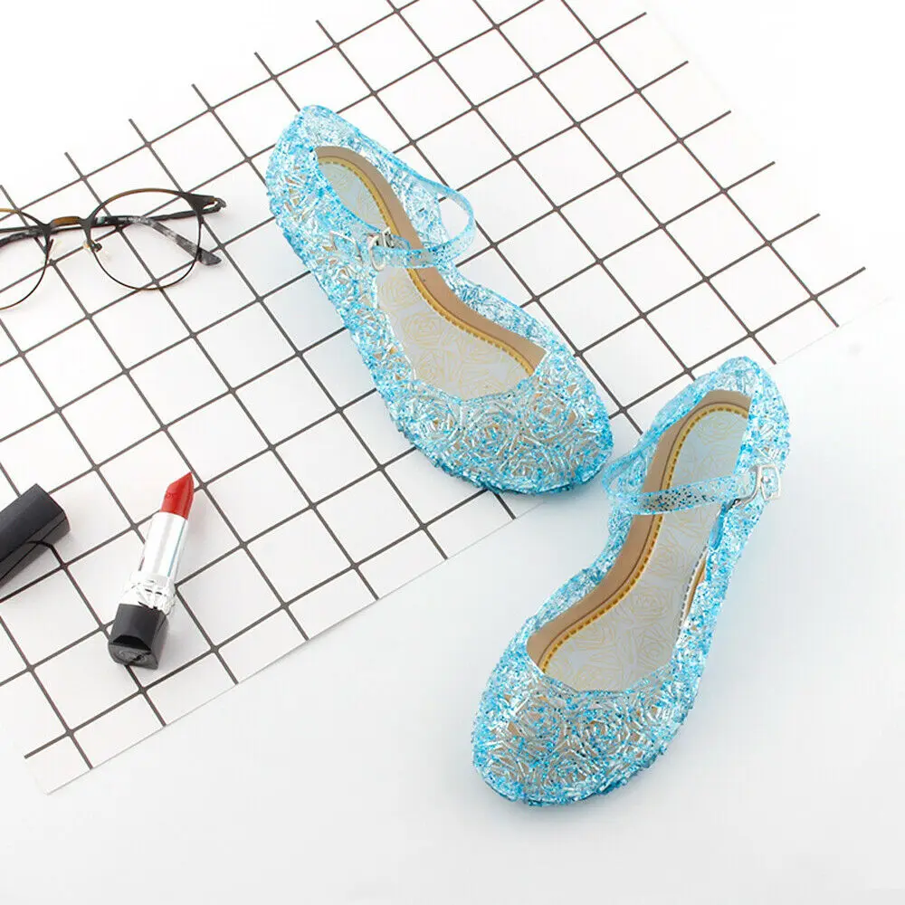 Pudcoco/Детская летняя обувь для девочек; сандалии с кристаллами; прозрачная обувь принцессы на высоком каблуке - Цвет: C
