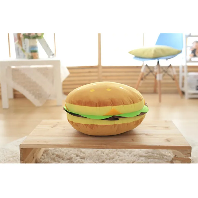 100% جديد هامبرغر الإبداعي لطيف الوسائد وسادة سيارة مكتب أريكة وسادة وسادة منتجات المنزل هدايا عيد