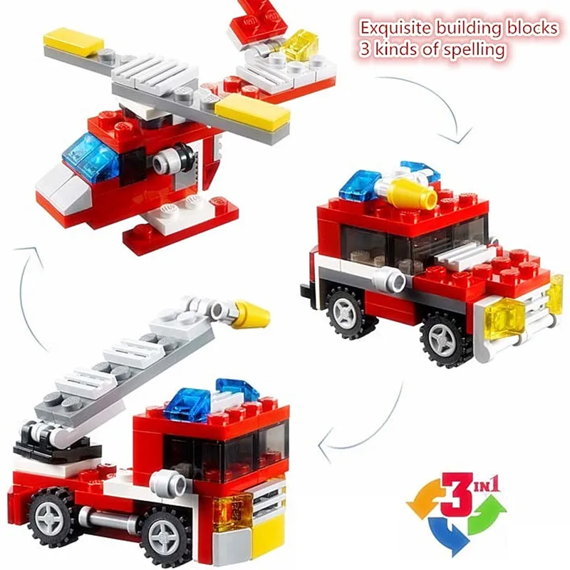 

DECOOL Mini 3 in 1 Speeder Building Blocks Sets Bricks Kids Model Kids City Creator Toys Marvel Compatible Car